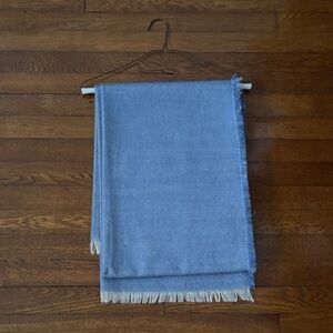 Bloomingdale’s Soft Blue Fringed Scarf